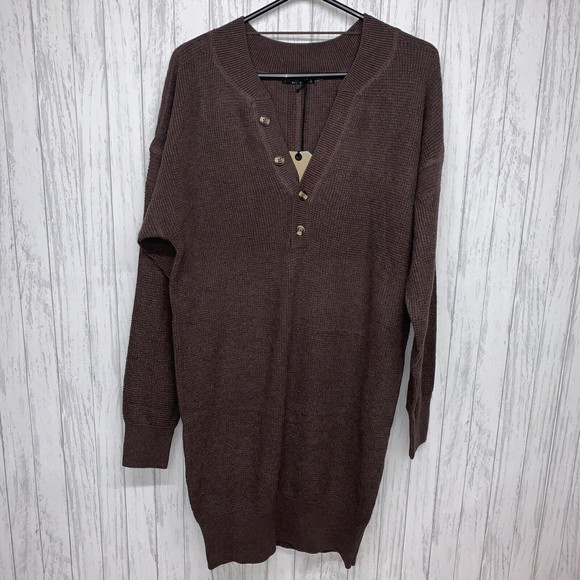 Womens Size S Prana Milani Henley Sweater Dress Brown NWT - Picture 2 of 6